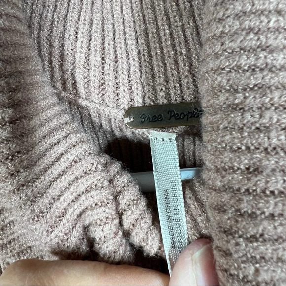 Free People Tan Ribbed Turtleneck Sweater - Picture 2 of 4
